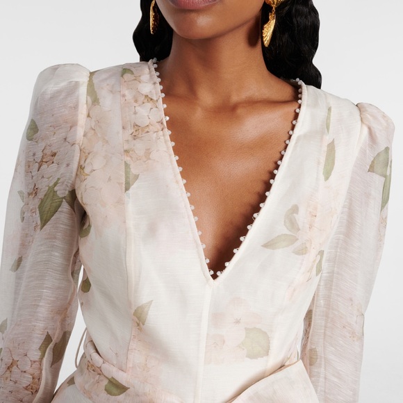 Zimmermann Cream Floral Mini Dress - Picture 8 of 12